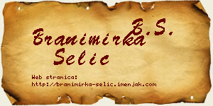 Branimirka Selić vizit kartica